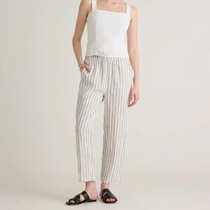 Quince Black and White Striped linen pants - medium